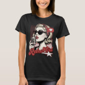 Retro-Mädchen Pop-Art-Sängerin T-Shirt (Vorderseite)