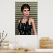 Retro-Mädchen Poster (Küche)