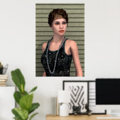 Retro-Mädchen Poster (Heimbüro)