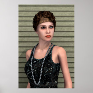 Retro-Mädchen Poster