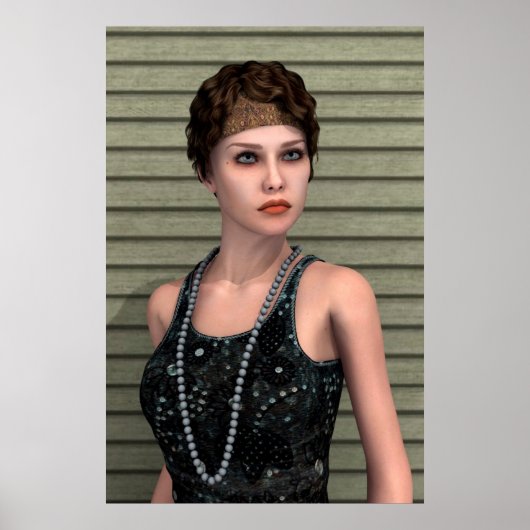 Retro-Mädchen Poster (Vorne)