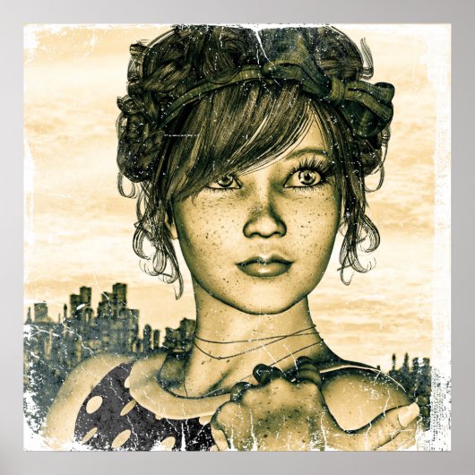 Retro Mädchen Poster (Vorne)