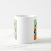 Retro-Mädchen strickt Kaffeetasse (Mittel)