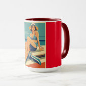 Retro-Mädchen Tasse (VorderseiteRechts)
