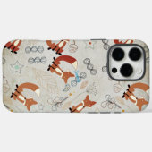 Retro-Mädchen-Waldtiere-Fuchs-Muster Case-Mate iPhone Hülle (Rückseite (Horizontal))