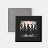 Retro-Mädchen wird Mädchen Halloween Hexen-Vibes Magnet (Vorderseite/Rückseite)