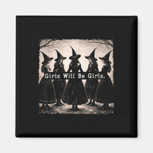Retro-Mädchen wird Mädchen Halloween Hexen-Vibes Magnet