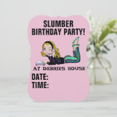 RETRO-MÄDCHENEINLAGEN EINLADUNG (Stehend Vorderseite)