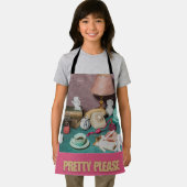 Retro-Mädchenhaftes „Pretty Please“-Druck | Helles Schürze (Insitu)
