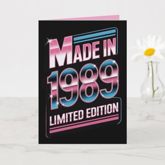 Retro Made in 1989 Limited Birthday Card Karte (Kleine Pflanze)
