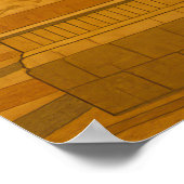 Retro Madrid, Spain Historic City Plaza Poster (Ecke)