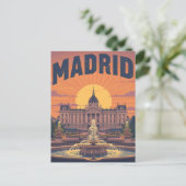 Retro Madrid Travel Postkarte (Stehend Vorderseite)