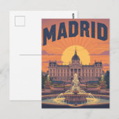 Retro Madrid Travel Postkarte (Vorne/Hinten)