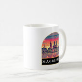Retro Magdeburg Skyline Kaffeetasse (VorderseiteRechts)