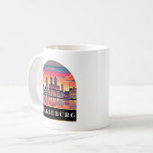 Retro Magdeburg Skyline Kaffeetasse (Vorderseite Links)