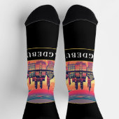 Retro Magdeburg Skyline Socken (Oben)