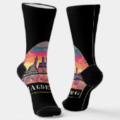 Retro Magdeburg Skyline Socken (Gewinkelt)
