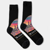Retro Magdeburg Skyline Socken (Rechts)