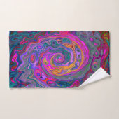 Retro Magenta, Grün und Orange Abstrakter Swirl Badhandtuch Set (Handtuch)