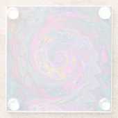 Retro Magenta, Grün und Orange Abstrakter Swirl Glasuntersetzer (Rückseite)