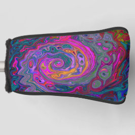 Retro Magenta, Grün und Orange Abstrakter Swirl Golf Headcover