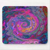 Retro Magenta, Grün und Orange Abstrakter Swirl Mousepad (Vorne)
