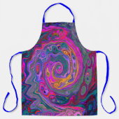 Retro Magenta, Grün und Orange Abstrakter Swirl Schürze (Vorderseite)
