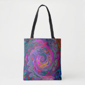 Retro Magenta, Grün und Orange Abstrakter Swirl Tasche (Vorderseite)