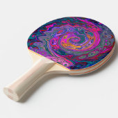 Retro Magenta, Grün und Orange Abstrakter Swirl Tischtennis Schläger (Vorderseite)
