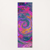 Retro Magenta, Grün und Orange Abstrakter Swirl Yogamatte (Vorderseite)