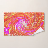 Retro Magenta und Herbstfarben Blumenwirbel Badhandtuch Set (Handtuch)