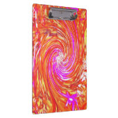 Retro Magenta und Herbstfarben Blumenwirbel Klemmbrett (Rechts)