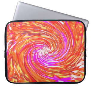 Retro Magenta und Herbstfarben Blumenwirbel Laptopschutzhülle