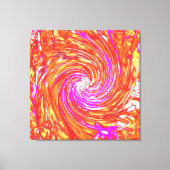 Retro Magenta und Herbstfarben Blumenwirbel Leinwanddruck (Vorderseite)