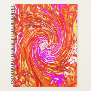 Retro Magenta und Herbstfarben Blumenwirbel Planer