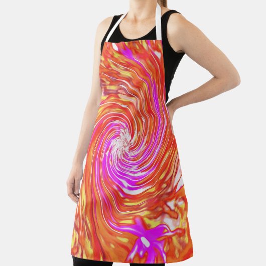 Retro Magenta und Herbstfarben Blumenwirbel Schürze (InSitu)