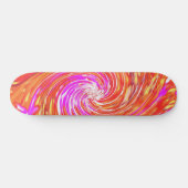 Retro Magenta und Herbstfarben Blumenwirbel Skateboard (Horizontal)