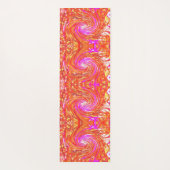 Retro Magenta und Herbstfarben Blumenwirbel Yogamatte (Rückseite)
