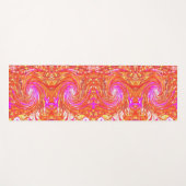 Retro Magenta und Herbstfarben Blumenwirbel Yogamatte (Vorderseite (Horizontal))