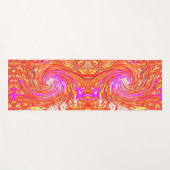 Retro Magenta und Herbstfarben Blumenwirbel Yogamatte (Vorderseite (Horizontal))