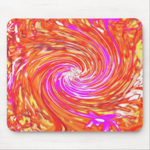 Retro Magenta und Herbstfarben Floral Swirl Mousepad