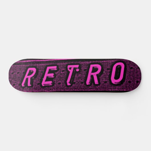 Retro - Magenta und Schwarz Skateboard (Horizontal)
