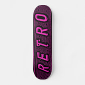 Retro - Magenta und Schwarz Skateboard (Vorderseite)