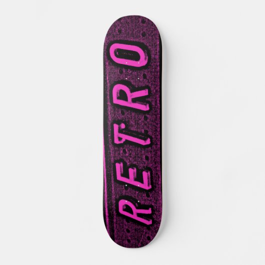 Retro - Magenta und Schwarz Skateboard (Vorderseite)