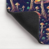 Retro Magic: Biolumineszenz-Pilze Mousepad (Ecke)