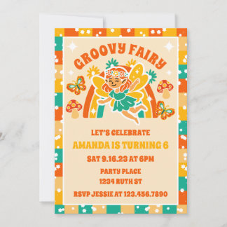 Retro Magic Fairy Garden Floral Geburtstagsparty Einladung
