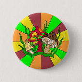 Retro Magic Mushrooms Button (Vorderseite)