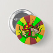 Retro Magic Mushrooms Button (Vorne & Hinten)