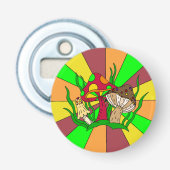 Retro Magic Mushrooms Flaschenöffner (Vorderseite)