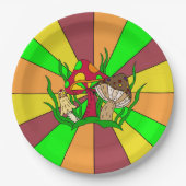 Retro Magic Mushrooms Pappteller (Vorderseite)